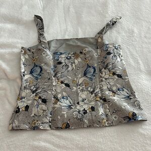 Dana Buchman Gray Floral Tank Top